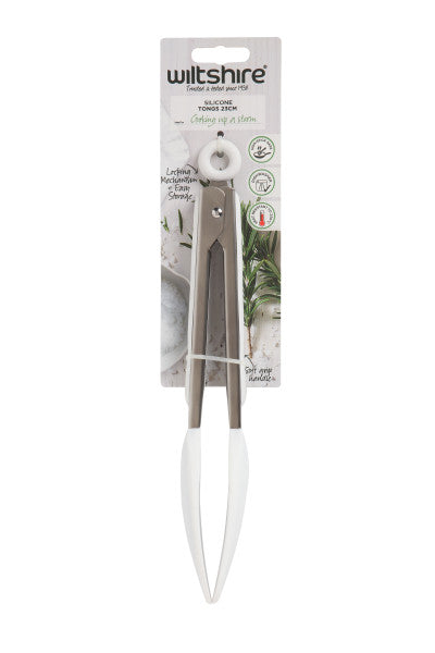 Silicone Tongs White 23cm