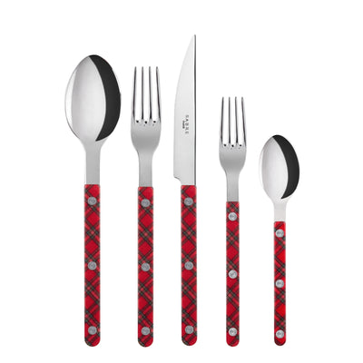 Bistrot shiny solid 5 pieces set - Tartan Red
