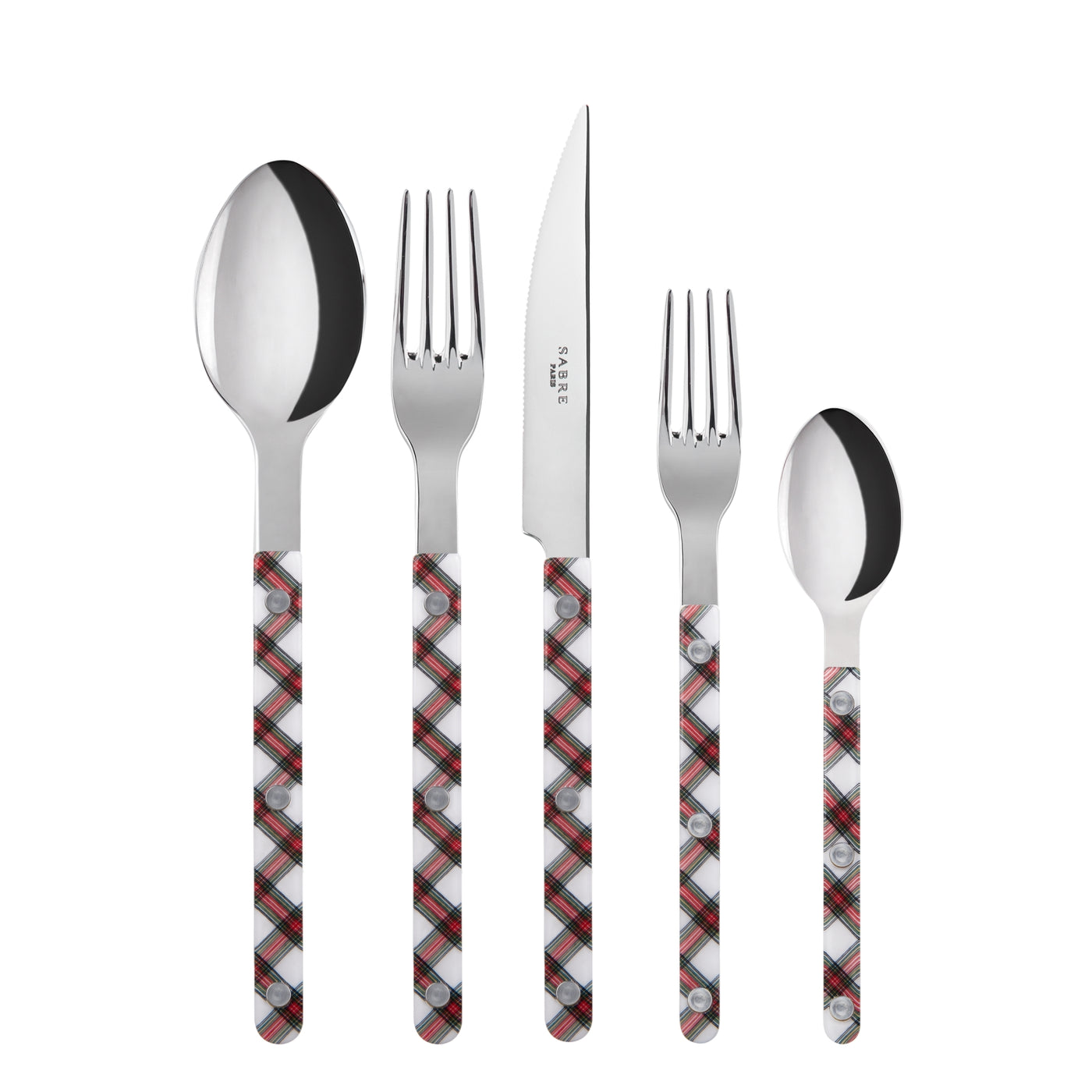 Bistrot shiny solid 5 pieces set - Tartan White