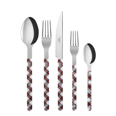 Bistrot shiny solid 5 pieces set - Tartan White