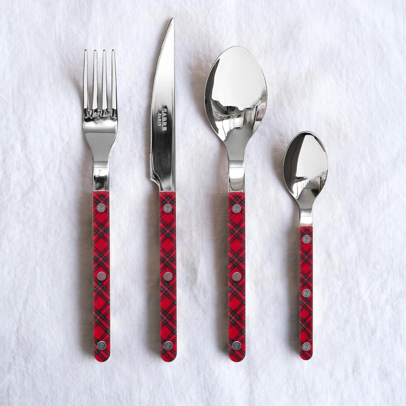 Bistrot shiny solid 5 pieces set - Tartan Red