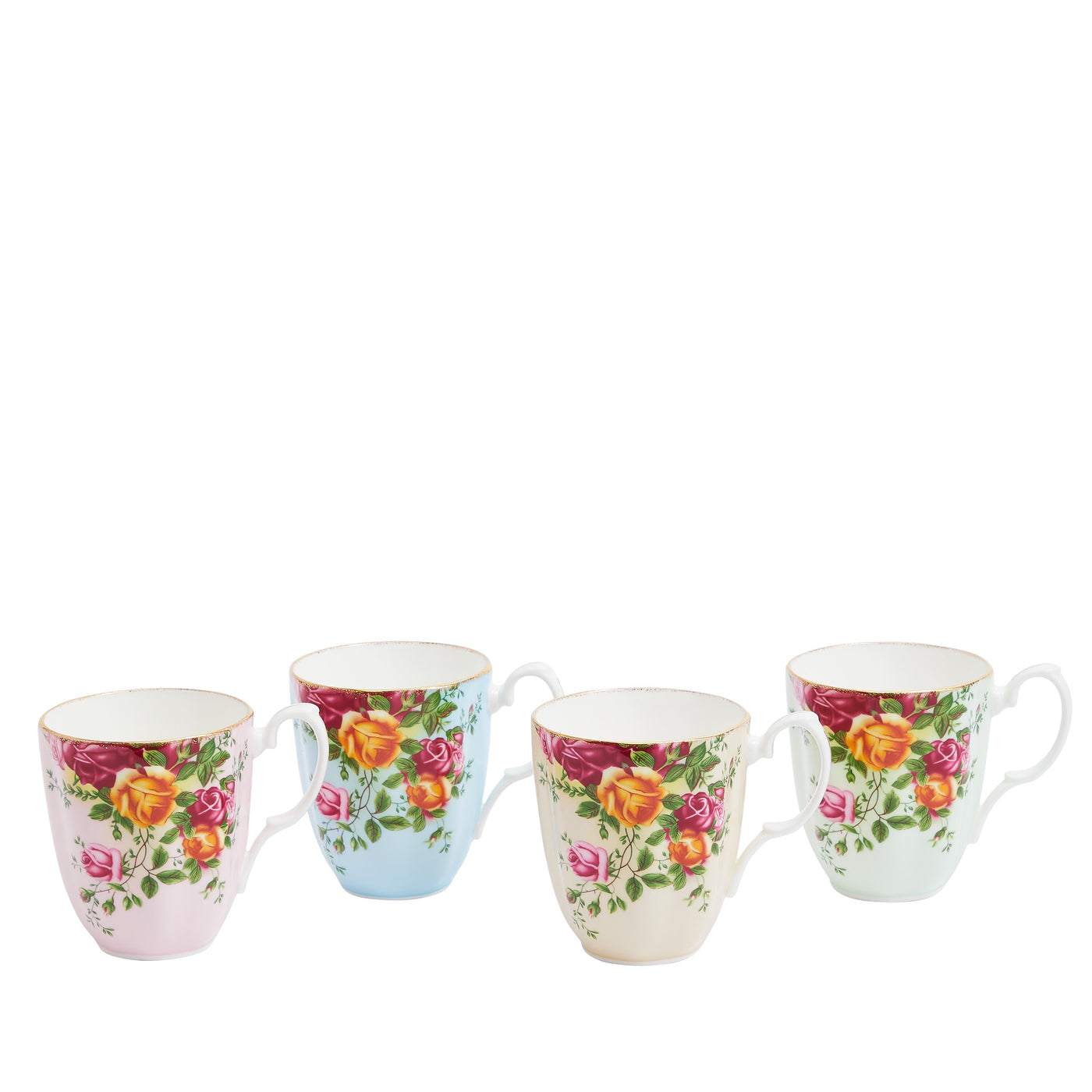 Old Country Roses Set of Mugs Mixed Colours