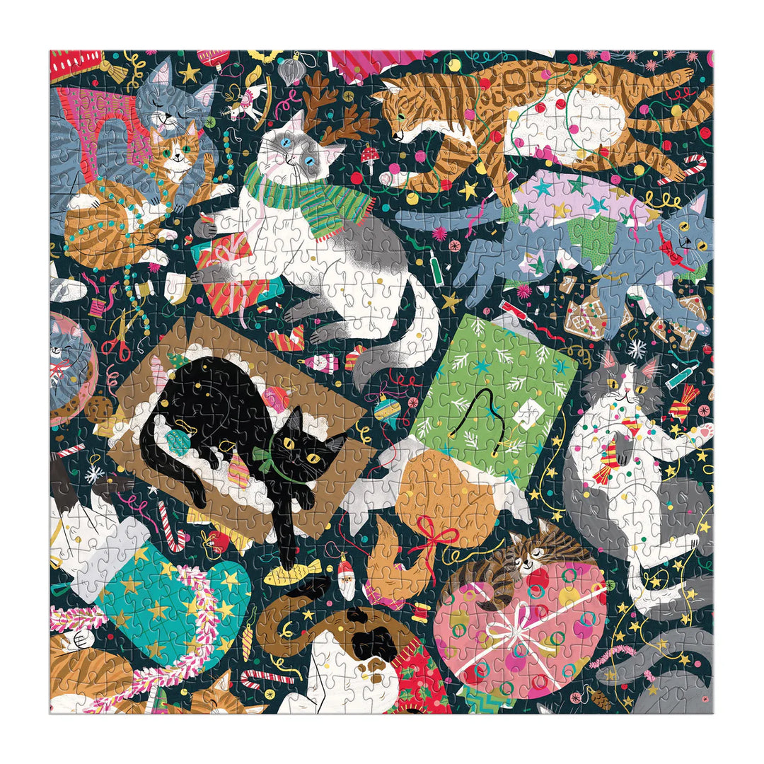 Catmas Chaos, 500 Piece Gold Foil Puzzle