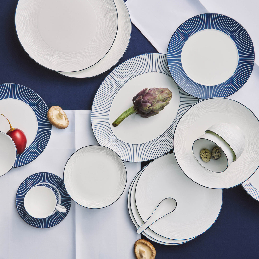 Gio Teacup Saucer Pinstripe Blue