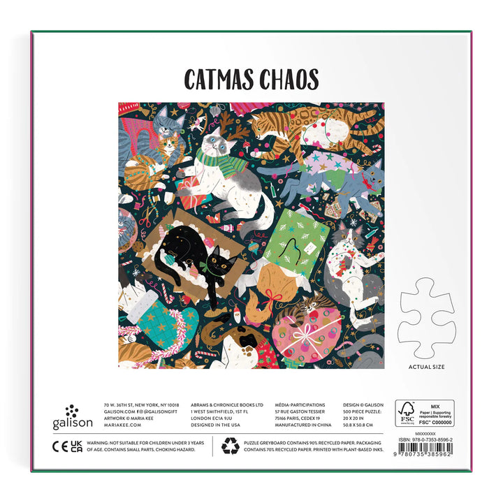 Catmas Chaos, 500 Piece Gold Foil Puzzle
