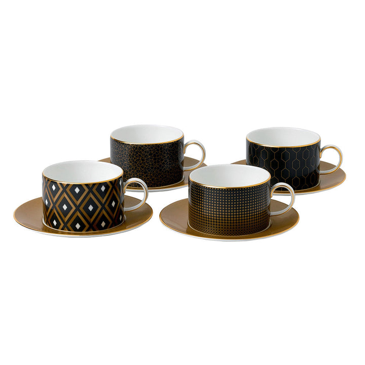 Arris Teacups & Saucers Set of 4