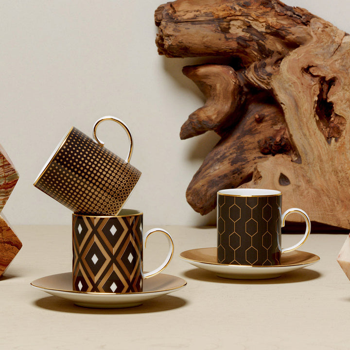 Arris Espresso Cups & Saucers Set of 4