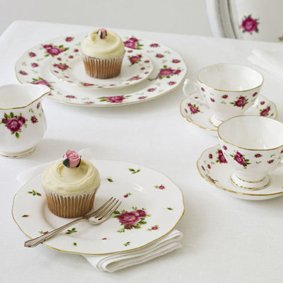New Country Roses White Vintage 3 Tier Cake Stand