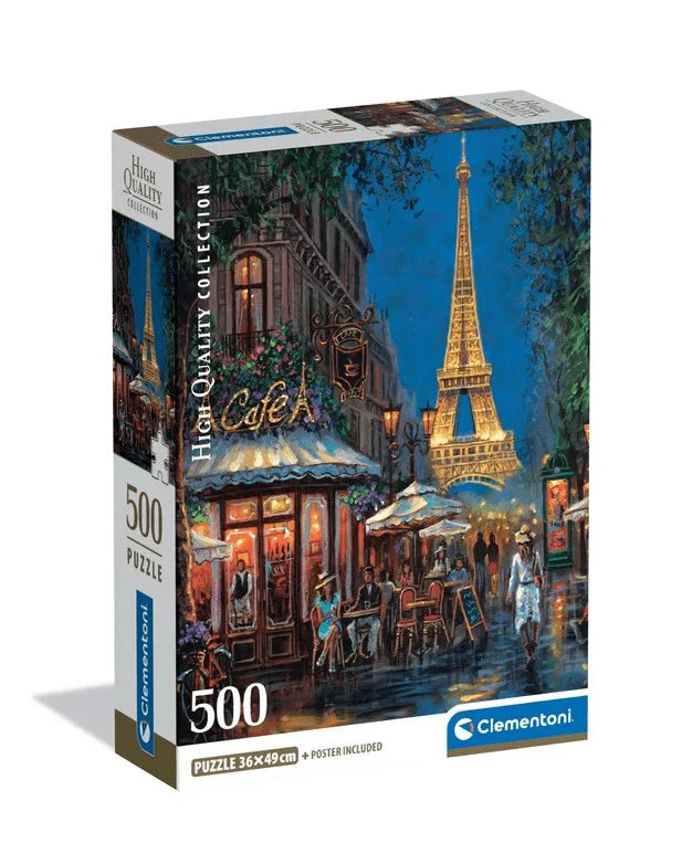 Night at the Eiffel Cafe - 500 Piece Jigsaw Puzzle