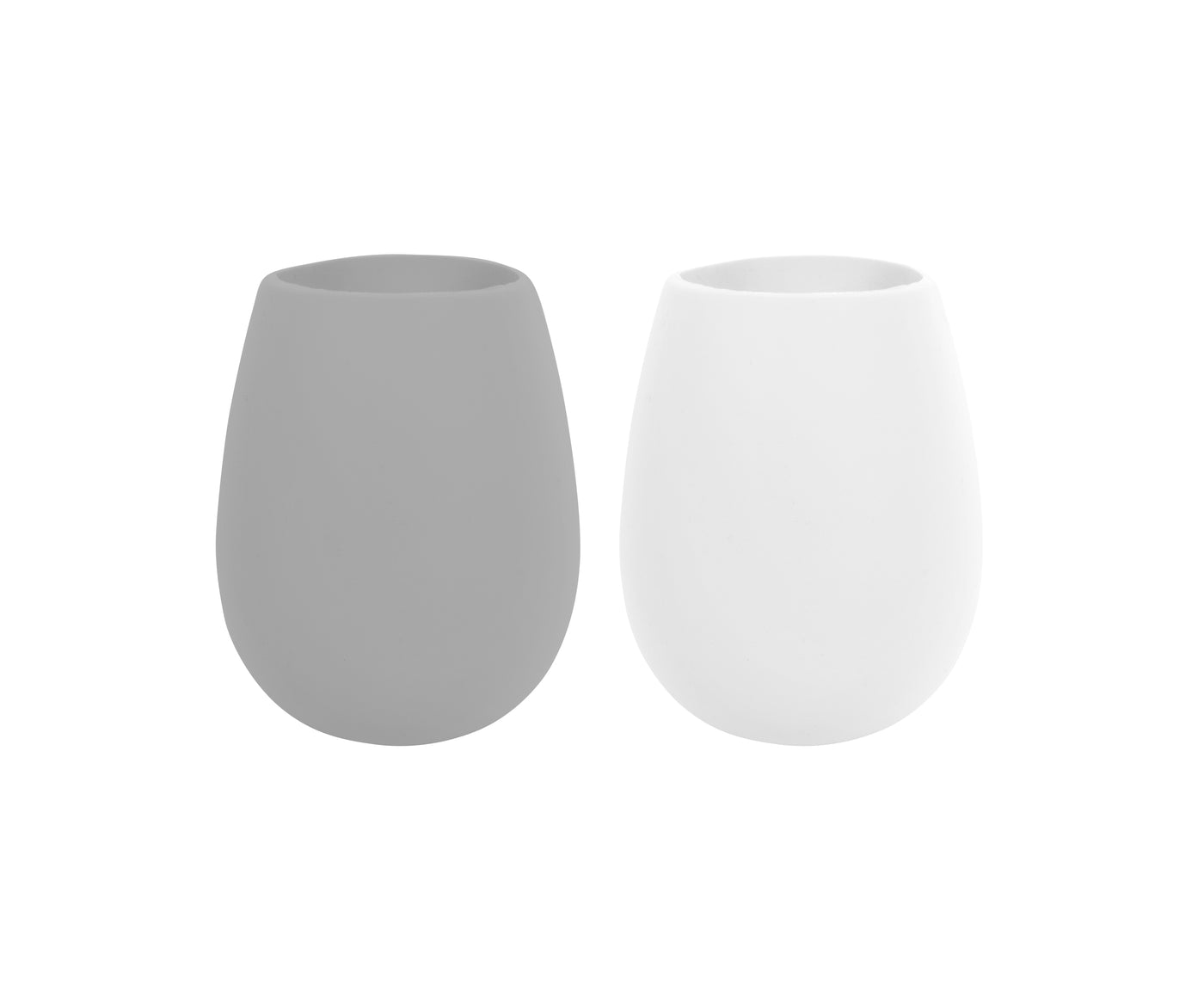 Silicone Stemless Set Of 2 WHT/GR