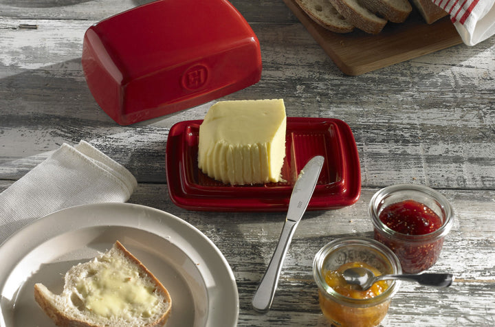 Butter Dish - Burgundy