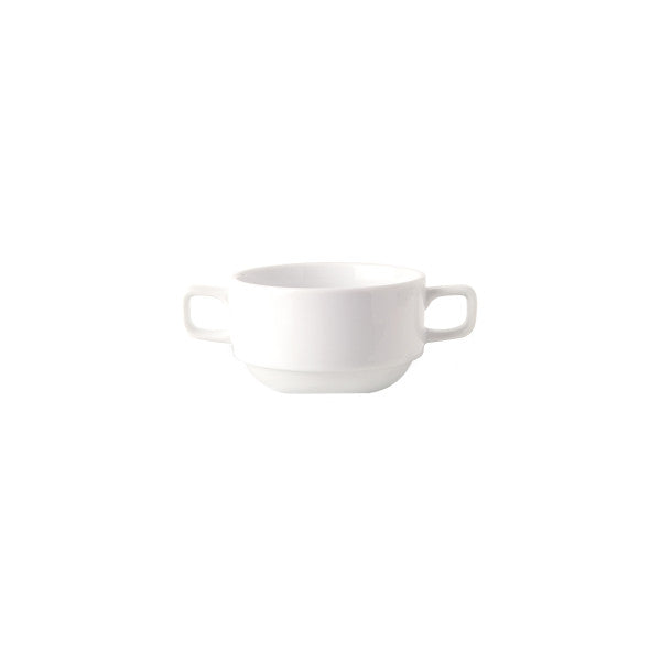 Soup Cup 0.28lt 2xhdl Stackable (94049/0340)(09/0262)        
(Saucer Sold Separately)