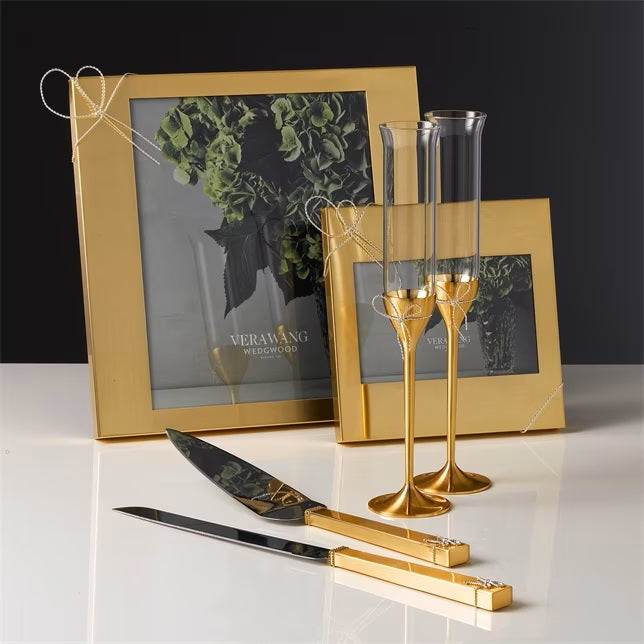 Vera Wang Wedgwood Love Knots Gold Toasting Flute Pair