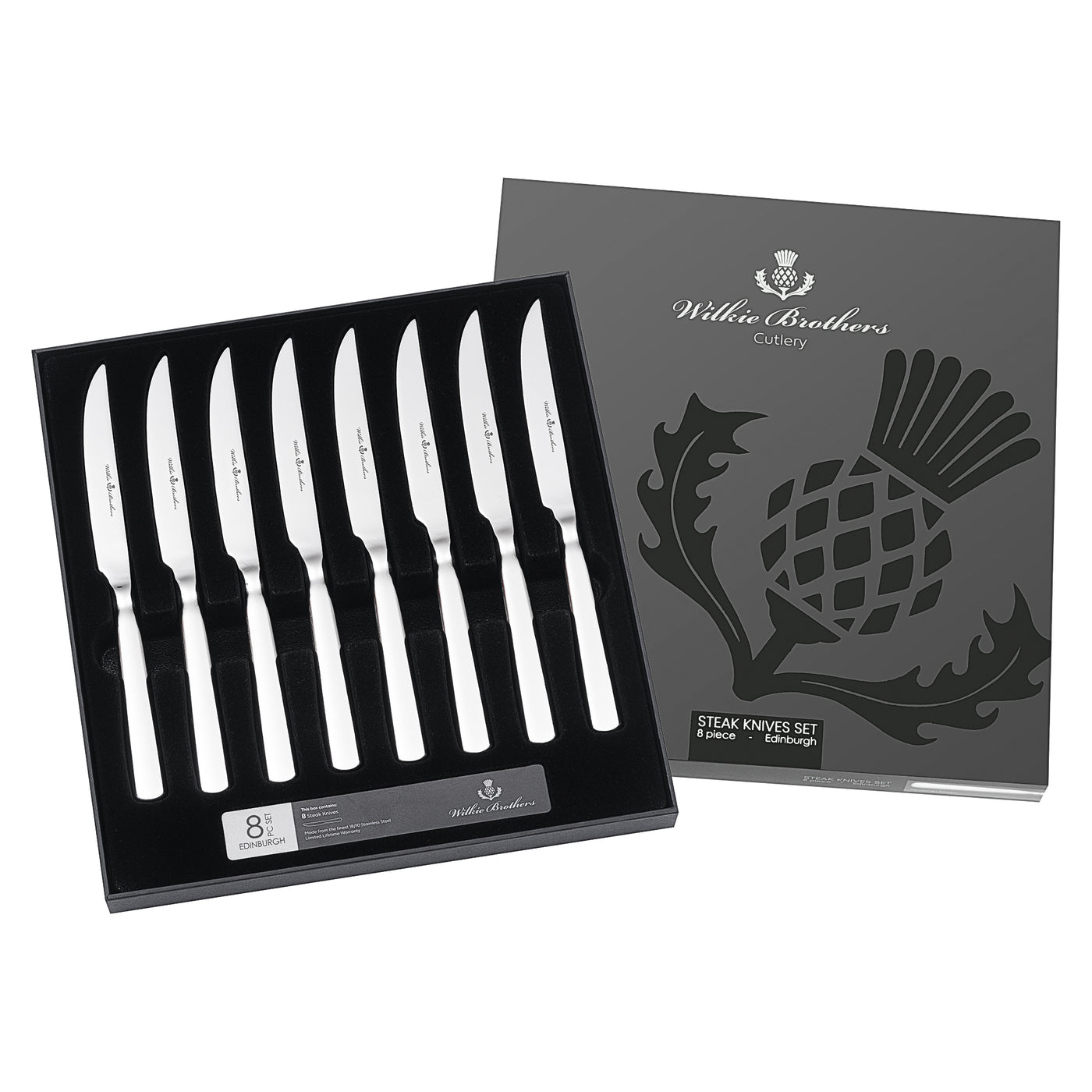 Wilkie Edinburgh 18/10 8 Piece Steak Knife Set
