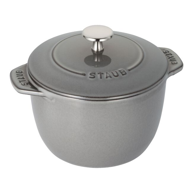 Round Cast iron Rice Cocotte - 16cm/1.75L Grey