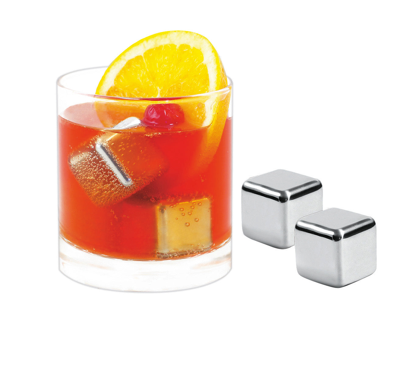 S/S Ice Cubes Set Of 4 In Box