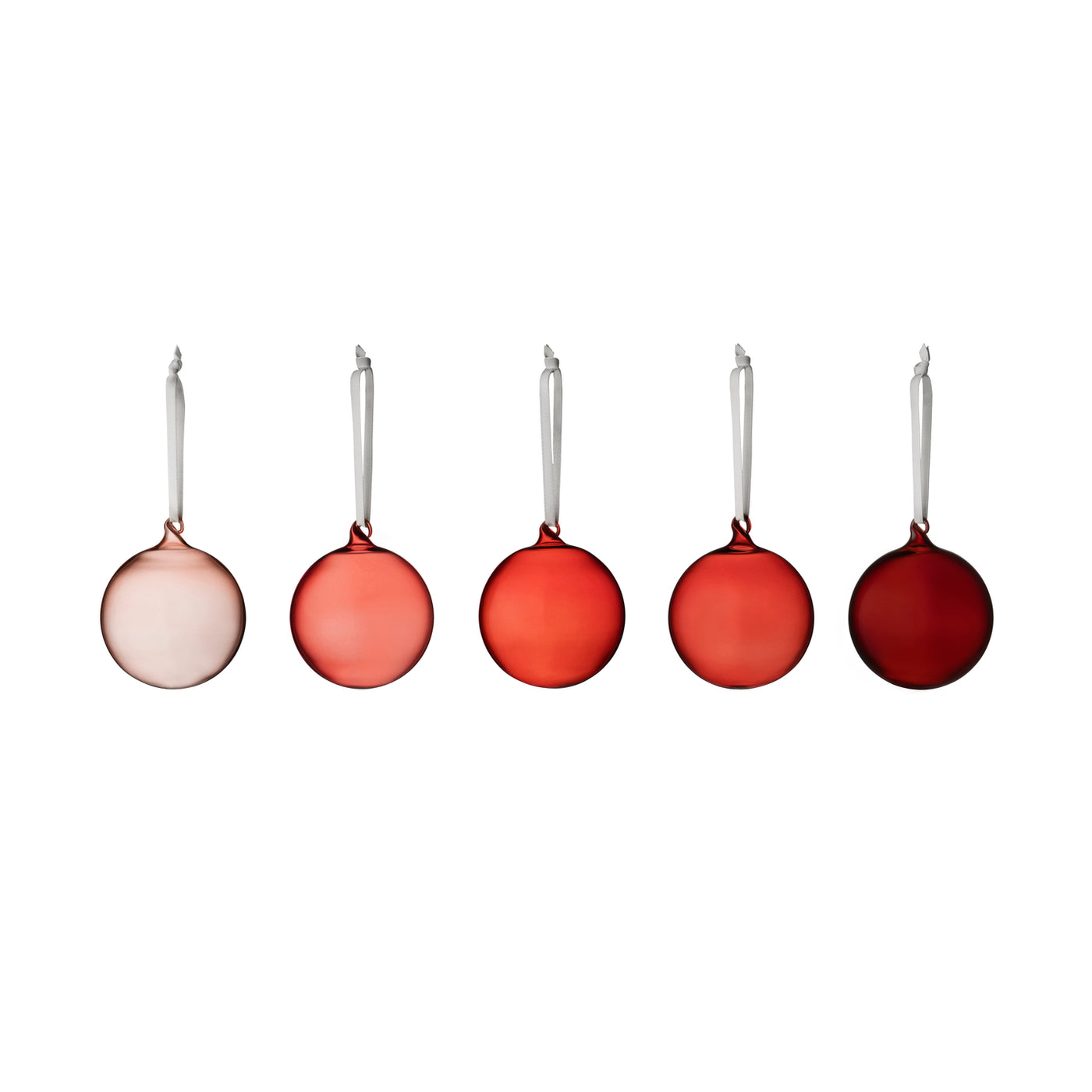 Iittala Christmas Glass Ball 80mm Red Set of 5