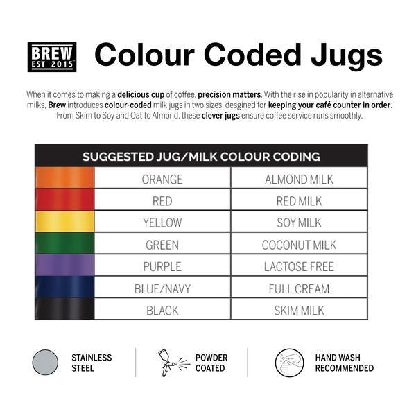 Milk Frothing Jug S/S 350ml Powder Coat Purple
