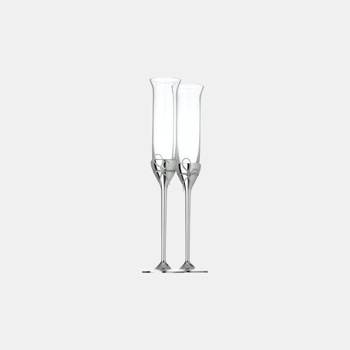 Vera Wang Wedgwood Love Knots Silver Toasting Flute Pair