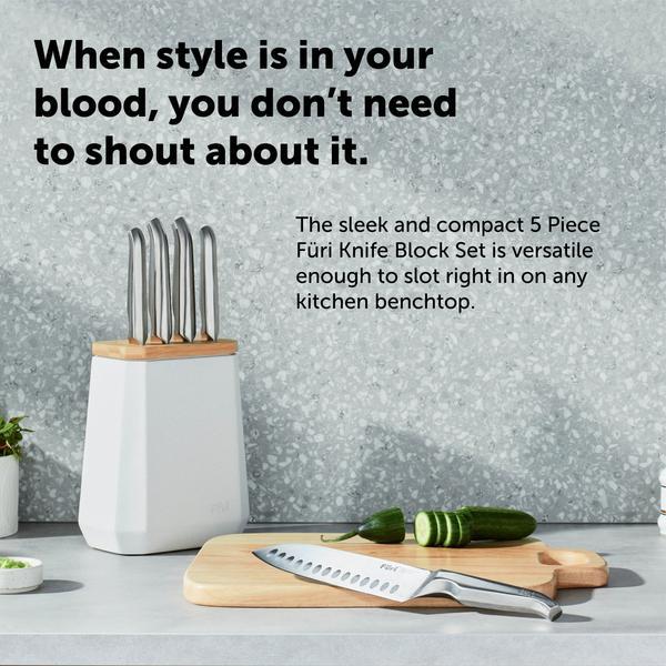Stone Knife Block Snow Terrazzo Set 5 Piece