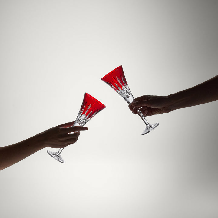 Waterford Lismore Red Flute Red Set of 2