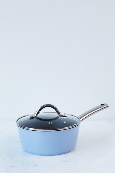 Easycook Blue Non-stick Saucepan 20cm|2.17l with glass lid