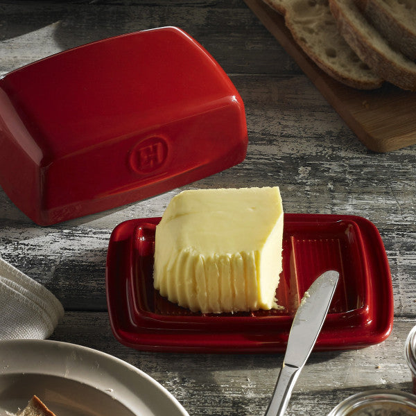 Butter Dish - Burgundy