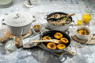 Stackables 3pc Cocotte + Braiser + Pan+ Lid 24 cm - White Truffle