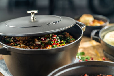 Stackable 3pc Cocotte + Braiser + Pan+ Lid 24 cm - Black