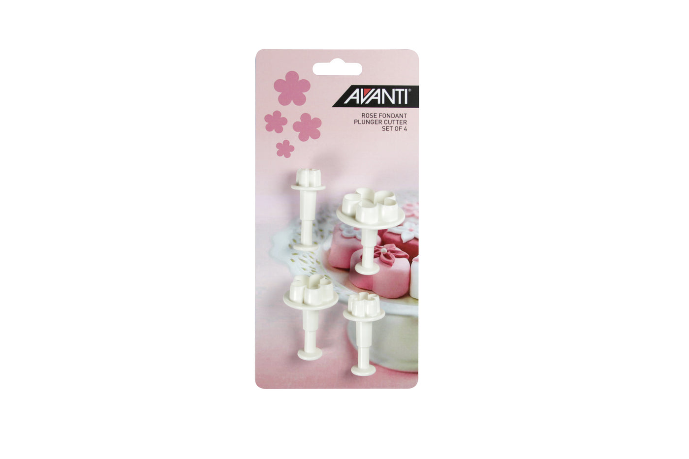 Rose Fondant Plung Cut Set - 4pce