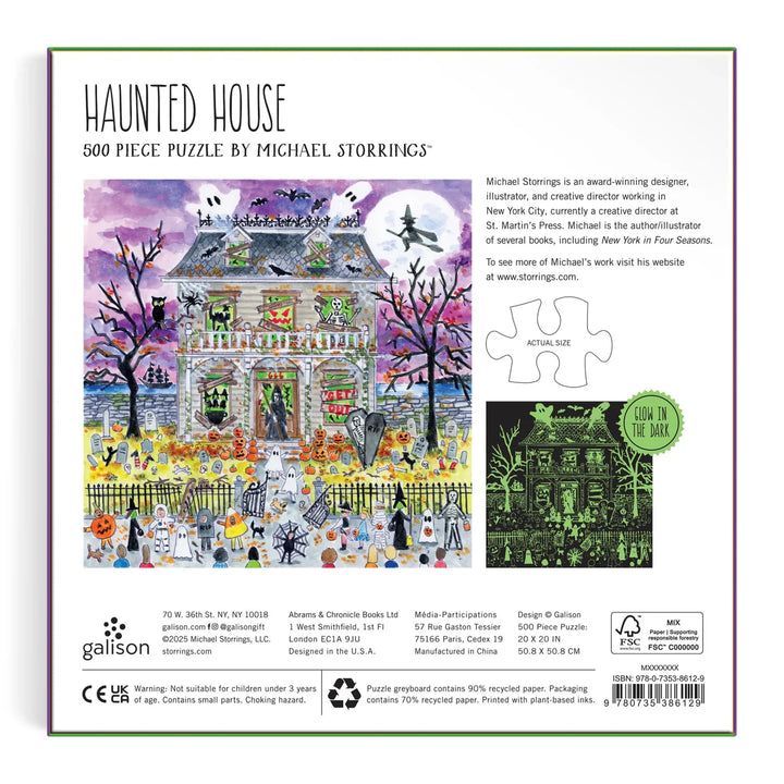 Michael Storrings Haunted House, Glow in the Dark Puzzle, 500 Piece Puzzle
