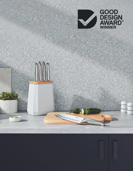 Stone Knife Block Snow Terrazzo Set 5 Piece