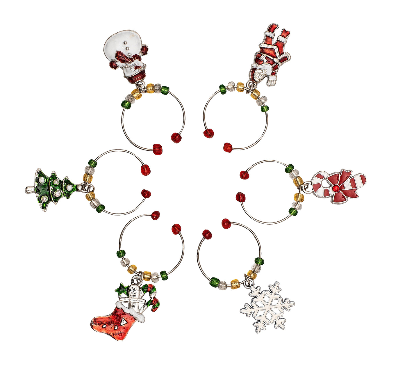 Wine Charms - Xmas Set Of 6