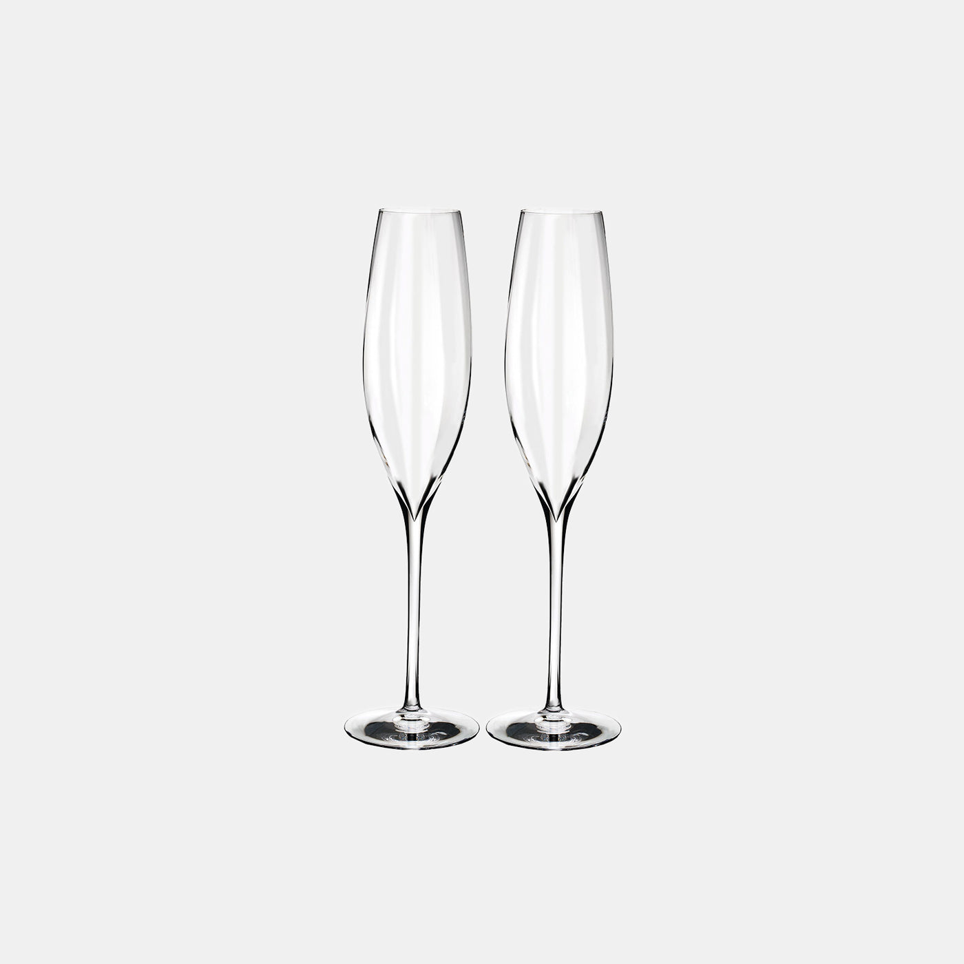 Crystal Elegance Optic Classic Champagne Flute Pair