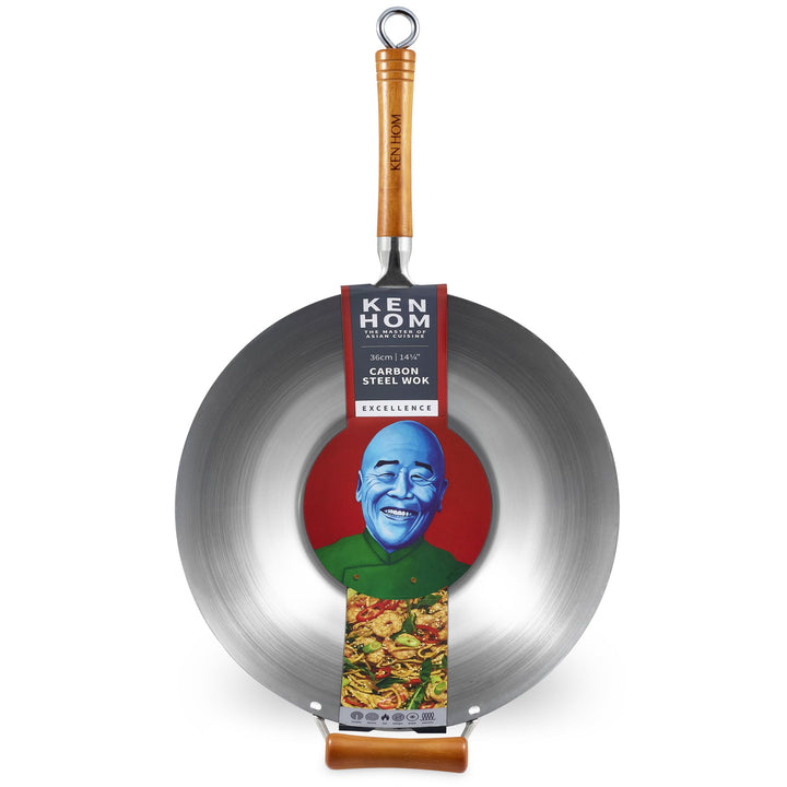 Excellence Carbon Steel Wok 36cm
