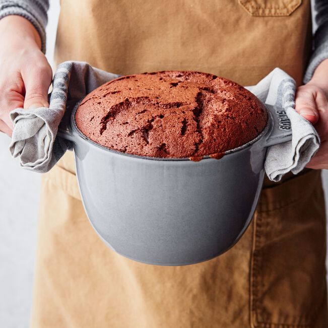 Round Cast iron Rice Cocotte - 16cm/1.75L Grey