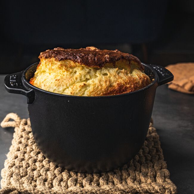 Round Cast iron Rice Cocotte - 16cm/1.75L Black