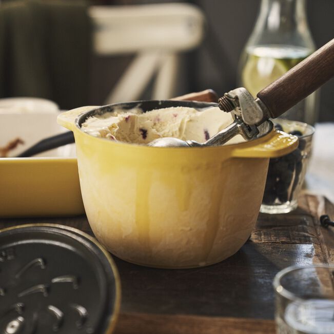 Round Cast iron Rice Cocotte - 16cm/1.75L Yellow