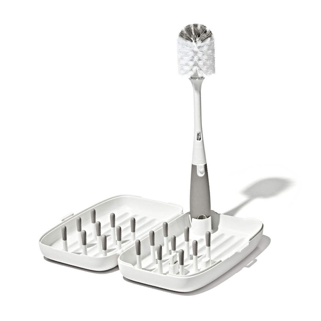 TOT On the Go Drying Rack & Bottle Brush - Pebble