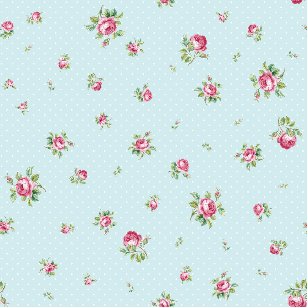 Polka Blue Vintage Teacup/ Saucer