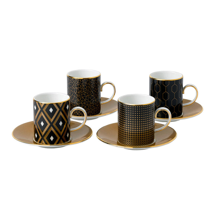 Arris Espresso Cups & Saucers Set of 4