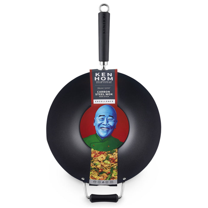 Excellence Non-stick Carbon Steel Wok 35cm
