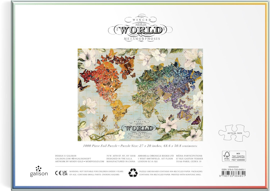 Wendy Gold Winged Metamorphosis 1000 Piece Foil Puzzle