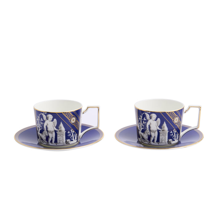 Wedgwood Renaissance Accents Gold Teacup & Saucer Set of 2