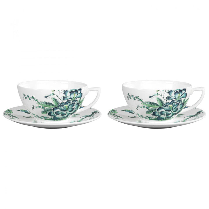 Jasper Conran At   Chinoiserie White Set of 2 Teacup & Saucer Boxed