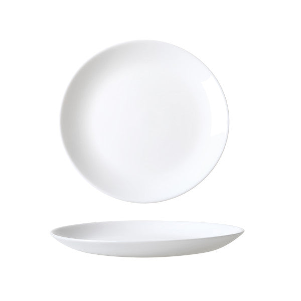 White Coupe Glass Dinner Plate 19cm