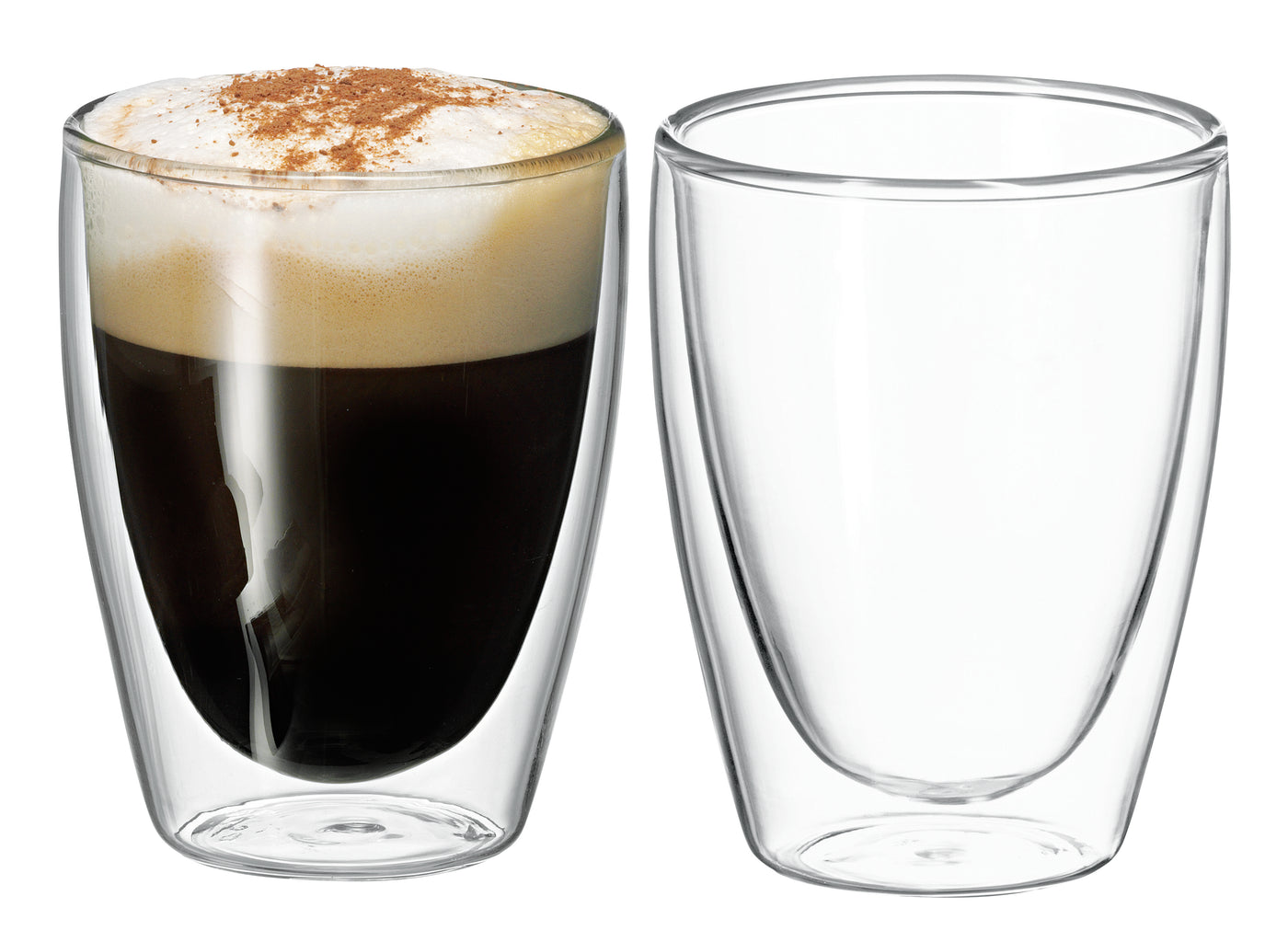 Twin Wall Glass Caffe 250ml Set 2