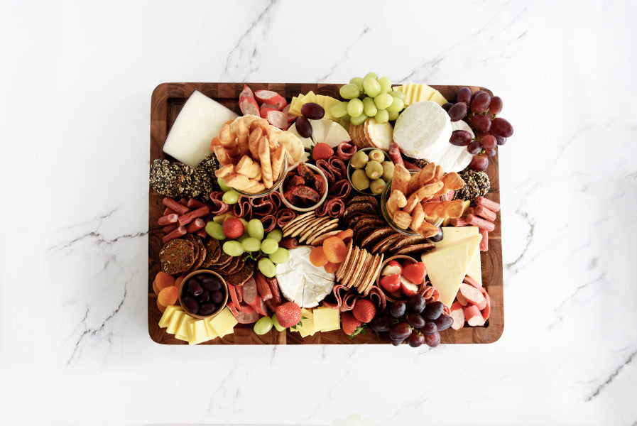 Serve Natural Acacia Butchers Block with Handles 510x380x40mm