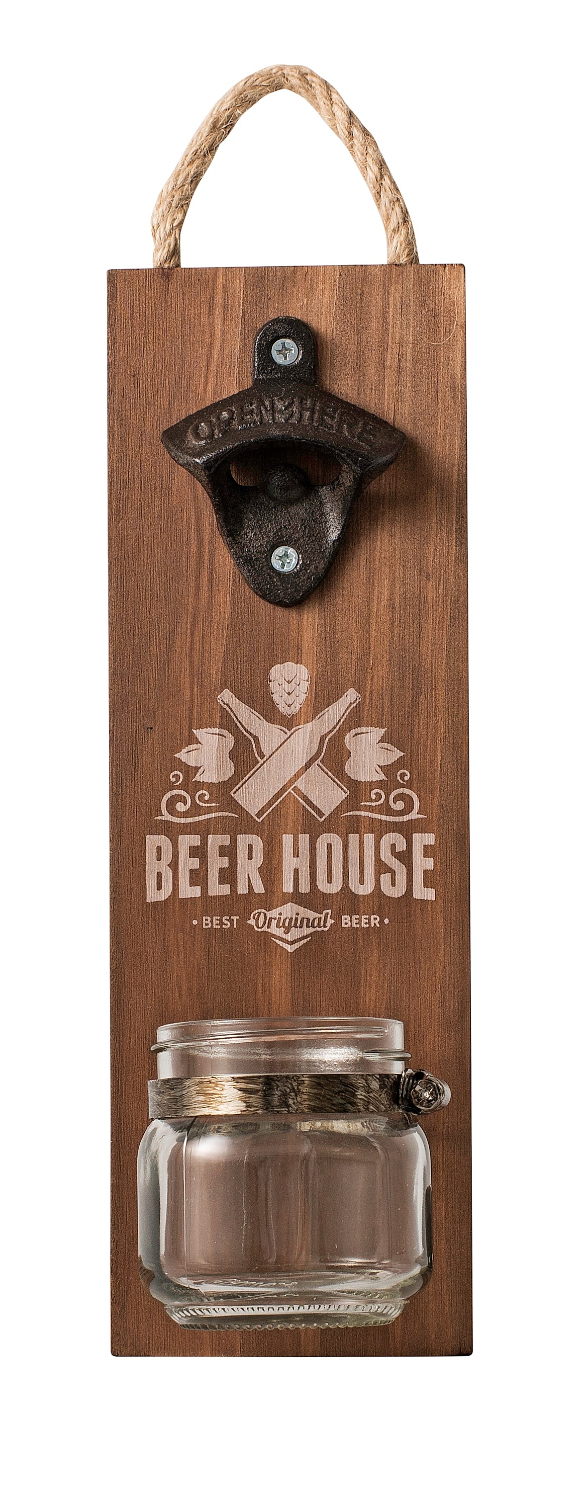 Bottle Opener W/Jar Cap Catcher