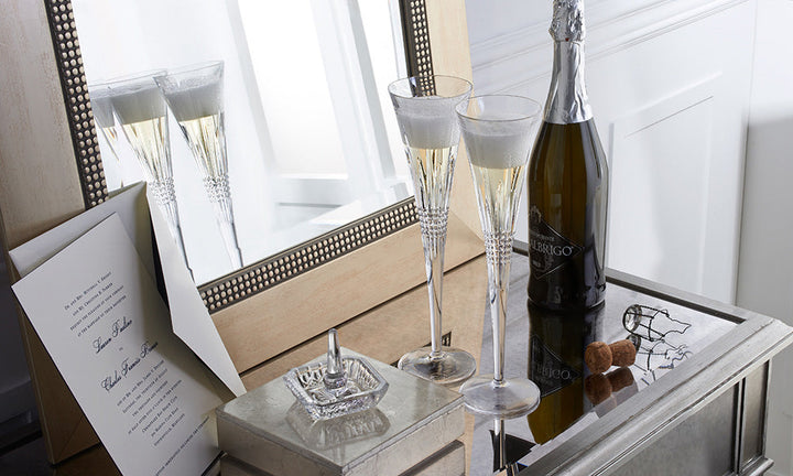 Waterford Crystal Lismore Diamond Toasting Flute Pair